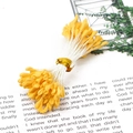 Pistilli di fiori artificiali giallo brillante a doppia testa per lavori DIY - Nucleo del Fiore a Cuore Opaco (3mm/Lunghezza 60mm/90 Pezzi Confezione)