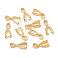 Set of 10 gold-plated brass pendant pinch bails for DIY necklace jewelry making - Large Style / 7x20mm (10 Pieces/Pack) / Gold