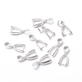Silver-plated DIY pendant bail clasp connectors for necklace jewelry making kit - Large Style / 7x20mm (10 Pieces/Pack) / Silver