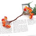 Bayas naranjas escarchadas artificiales con textura de hielo para manualidades DIY - Frutos de Doble Cara (12mm/Longitud 130mm/10 Piezas Paquete)