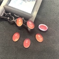 Pietre ovali rosa occhio di gatto in resina per gioielli vintage fai da te - 10x14mm (10 Pezzi/Confezione) / Rosa