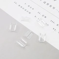 Set of 10 clear plastic U-shaped clips for DIY hair accessories and rubber band fasteners - Plastic Elastic Buckle / 10 Pieces Pack / White