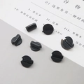 DIY hair accessory kit featuring seven black matte plastic fasteners for hair ties - High Quality Wide Elastic Buckle / 10 Pieces Pack / Black