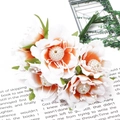 Ramo de flores de gasa naranja con estambres de perlas para manualidades creativas - Estilo de Flor 5 (Longitud 115mm/6 Piezas Paquete)