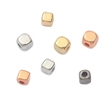 Polished cubic CCB spacer beads in gold, silver, and rose gold for DIY jewelry making - Random Mixed Colors