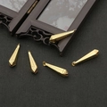 Set of 5 golden teardrop charms with intricate vintage patterns for DIY jewelry making - Gold 8x31 20 Pieces/pack