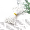 White double-headed artificial flower stamens for DIY handmade floral crafts and accessories - Pearlescent Flower Stamens / Approx. 70-90 Pieces/Pack (3mmx60mm)