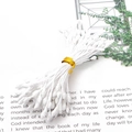 Handmade white artificial stamen with pearlescent finish and gold metal fastening loop - Pointed Frosted Sugar Flower Stamens / Approx. 70-90 Pieces/Pack (3mmx60mm)