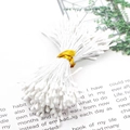 White double-headed artificial flower stamens for DIY craft projects and floral decor - Artificial Flower Stamen / Approx. 70-90 Pieces/Pack (3mmx60mm)