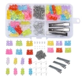 DIY jewelry kit with colorful resin bears, metal chains, and assorted findings for crafting - Boxed Set / Set 1