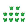 Set van 10 groene gemarmerde acryl vlinderhangers met gouden ringen voor DIY-sieraden - Set van 4 / Donkergroen