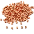 Rose gold plated square CCB spacer beads with smooth rounded edges for DIY jewelry making - 300pcs / 3mm / Copper