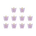 Set van 10 paarse vlinderhangers met parelmoer textuur en gouden ringen voor sieraden - Set van 4 / Paars