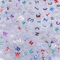 DIY transparante acrylkralen met gekleurde letters voor handgemaakte sieraden ontwerpen - Gekleurde letters / 50 Stuks / Transparant Glitter