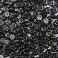 Zwarte platte acryl kralen met goudkleurig smiley-patroon voor DIY sieraden maken - Goud Smiley / 50 Stuks / Zwart
