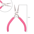 Alicates de punta redonda rosa de 12 cm con mangos antideslizantes para joyería DIY - Alicate de Doble Punta Redonda / 1 Pieza (12cm) / Rosa