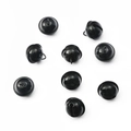 DIY 22mm γυαλιστερά μαύρα μεταλλικά κουδουνάκια με θηλιά για κοσμήματα και χειροτεχνία - Πακέτο 10 Τεμαχίων / Μαύρο