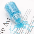 Iridescent light blue 2mm glass seed beads for DIY jewelry making in a transparent bottle - 1 Bottle 30g Net Weight 37g/Bottle 3000pcs / Lake Blue AB Electroplated