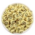 Crèmekleurige acryl kralen met smileys voor DIY sieraden en kinderknutsels - Glimlachstijl / 50 Stuks / Lichtgeel