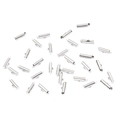 Detailed view of silver slide end tubes with loops for DIY jewelry making and tassels - 10mm (50 Pieces/Pack) / White Gold