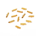 Close-up of golden iron tube ribbon crimp ends for jewelry making and DIY crafts - 10mm (50 Pieces/Pack) / Gold