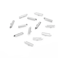 Silver metal tube slider clasps with side loops for DIY jewelry making and tassels - 10mm (50 Pieces/Pack) / Silver