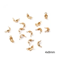 Detailed 4x8mm 18K gold plated bead tips and calottes for DIY jewelry making and finishing - 4x8mm (20 Pieces/Pack) / Gold