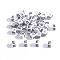 White cube acrylic letter E beads for DIY jewelry making and personalized crafts - 6x6mm (3.5mm Hole) 100 Pieces/Pack / Letter Bead E