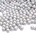 Glänzende graue AB-Acryl-Rundperlen mit Mittelloch für DIY-Schmuckherstellung und Basteln - 6mm / Grau