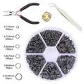 Gun black DIY jewelry making set with 880pcs open jump rings and pliers tool kit - 1 Set / Gunmetal Jump Rings Tool Combo Kit