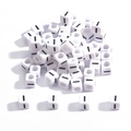 White square acrylic alphabet beads with black minus symbol for DIY jewelry making - 6x6mm (3.5mm Hole) 100 Pieces/Pack / Letter Bead I