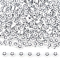 Platte ronde witte acrylkralen met zwart smileygezicht voor doe-het-zelf sieraden maken - Zwart Letter / 50 Stuks / Wit