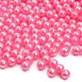 Perline di acrilico rosa cangiante AB con foro per creazione di gioielli fai da te - 6mm / Rosa scuro