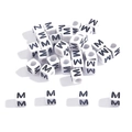 White square acrylic letter beads with black letter M for DIY jewelry making - 6x6mm (3.5mm Hole) 100 Pieces/Pack / Letter Bead M