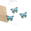 Dreiteiliges Set Schmetterlingsanhänger mit blau-grünem Farbverlauf für DIY-Schmuck - 21x15mm (4 Stück/Packung) / Blau Grün Gelber Farbverlauf