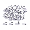 White square acrylic alphabet beads with black letter O for DIY jewelry making - 6x6mm (3.5mm Hole) 100 Pieces/Pack / Letter Bead O