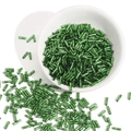 Vibrant emerald green bugle glass beads with spiral texture for DIY jewelry making - 2x6mm, Aperture Approx 0.8mm, 10g/Pack (Approx 300 Pcs) / Grass Green