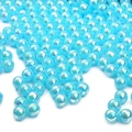 Perline rotonde in acrilico azzurro iridescente per gioielli fai da te e collane - 6mm / Blu Lago