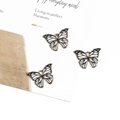 DIY Schmetterling Anhänger in Schwarz und Weiß Emaille mit Goldrand für Schmuck - 21x15mm (4 Stück/Packung) / Schwarz Weiß