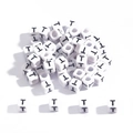 DIY white square acrylic letter T beads for educational jewelry making and crafts - 6x6mm (3.5mm Hole) 100 Pieces/Pack / Letter Bead T
