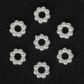 Set van 7 parelwitte ABS bloemvormige bedeltjes voor DIY haaraccessoires maken - Cirkel met 8 parels (Kunstmatige parel) / 100 Stuks (7mm) / Beige