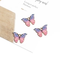 DIY Schmetterling Anhänger Set mit buntem Emaille für Schmuckherstellung Zubehör - 21x15mm (4 Stück/Packung) / Rosa-Blau-Gelb-Verlauf