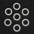 Set van 7 witte ABS parelringen voor doe-het-zelf haaraccessoires en sieraden - Parelcirkel (Kunstmatige parel) / 100 Stuks/Verpakking (12mm) / Beige