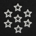 White faux pearl star-shaped resin patches for DIY hair accessories and craft supplies - Beaded Star (Artificial Pearl) / 100 Pieces/Pack (11x11mm) / Beige
