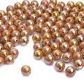 Perle di acrilico oro arancio cangiante con foro centrale per creazione gioielli DIY - 6mm / Marrone