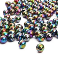 Perle sferiche in acrilico AB con finitura arcobaleno per creazione di gioielli fai-da-te - 6mm / Nero Multicolore