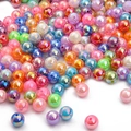 Perle in acrilico iridescenti AB multicolore con foro centrale per creazione gioielli DIY - 6mm / Multicolore