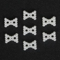 Symmetric ABS pearl bow charms for DIY hair accessories and craft jewelry making - Beaded Bowtie (Artificial Pearl) / 100 Pieces/Pack (12x9mm) / Beige
