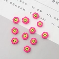 Pink sunflower smiley face clay beads for DIY earring jewelry making accessories - Sunflower Smiley (4880094662977)