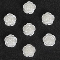 Set of seven white ABS resin pearl-effect rose charms for DIY hair accessory making - Flower (Artificial Pearl) / 100 Pcs/Pack (12x12mm) / Beige
